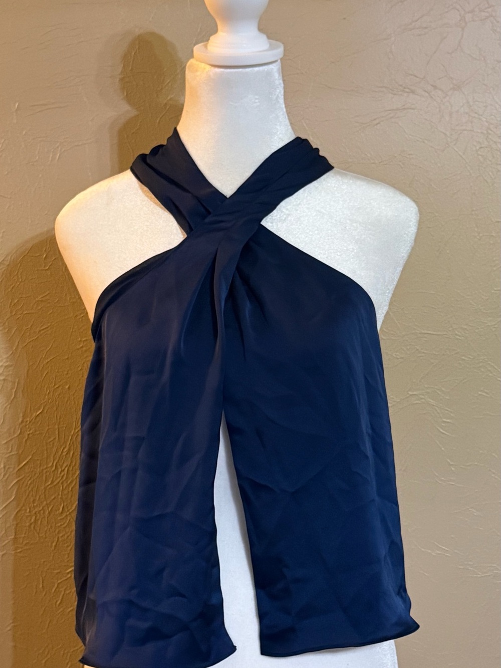 NWT Ramy Brook Gretta Halter Top Spring Navy XS Open Back
